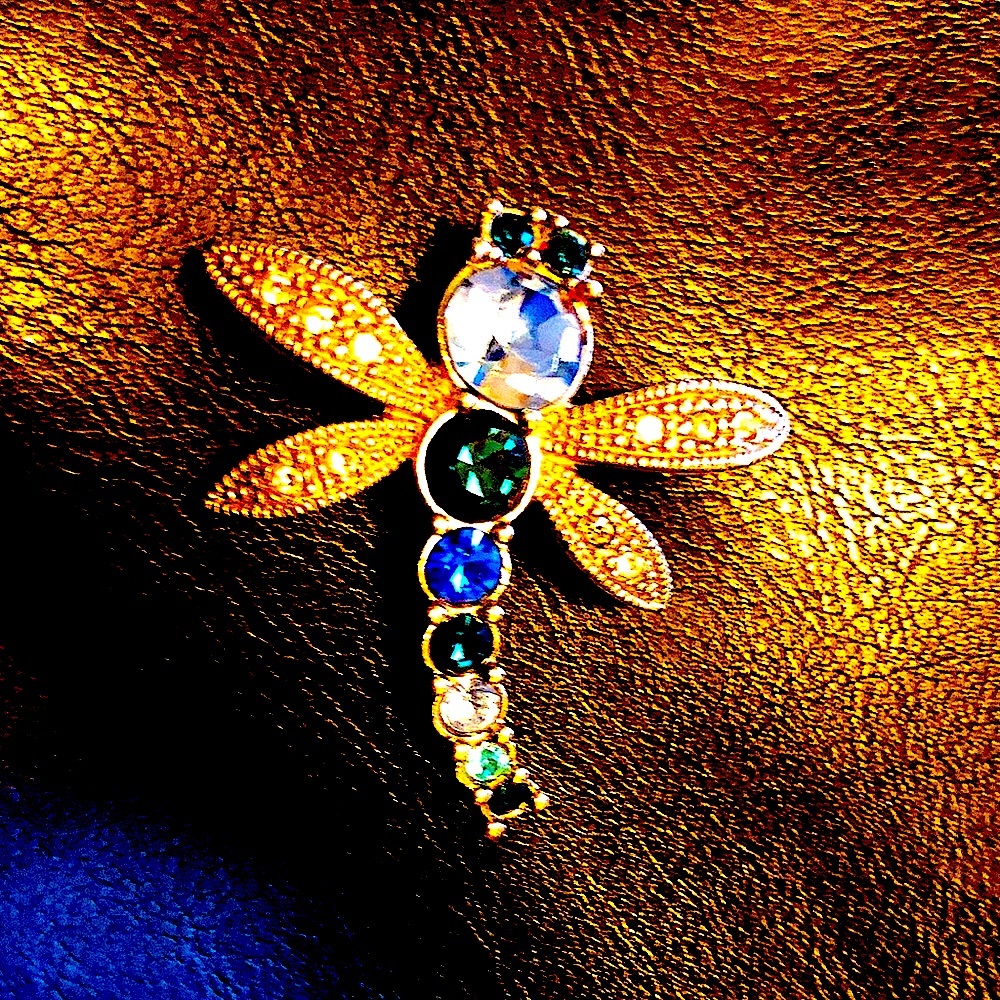 Avon Vintage Silver and Blue Dragonfly Brooch. 
Approx. 1 1/2 in. Long.